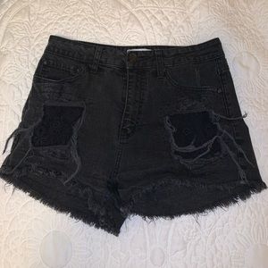 Black Jean Shorts